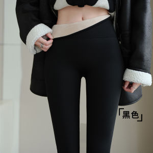 กางเกงโยคะเอวสูงบุขนแกะหนาสำหรับผู้หญิงในฤดูใบไม้ร่วงและฤดูหนาว กางเกงยีนส์ทรงเข้ารูป อบอุ่น ทรงสลิมฟิต กางเกงออกกำลังกายสำหรับออกกำลังกายที่บ้าน