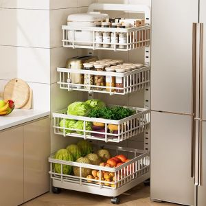 Kitchen Narrow Gap Storage Rack Multilevel