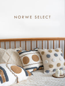 Nordic Style Couch Pillow Plush Flocking Cotton Linen Detachable Cover Ethnic Wave West Cotton Linen Pillowcase Home Decor