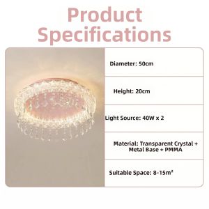 OUCHAO | French Creamy Princess Style Eye-protective Ceiling Light