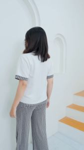 Bundling Knit Youra Tangan Pendek Celana Higwaist Nyaman Ankle Kaki