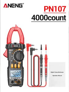 ANENG | ANENG PN107 Digital Clamp Meter 4000 Counts 600A NCV Temp Freq Cap Flashlight Data Hold Auto Off AC DC Volt Circuit Repair Tool