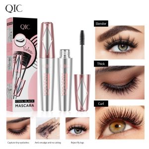 QIC 5D Mascara Waterproof - Super Thick Long & Curly Lashes No Panda Eyes | Smudge-Proof