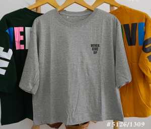 Elizabethgrosir1 Kaos Oblong Crop Wanita Grosir 37 Oversize Lengan 3/4 Katun combed adem tebal ENFR