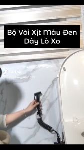 Bộ Vòi Xịt Vệ Sinh Nhựa ABS Xịt Bồn Cầu Màu ĐEN Dây Lò Xo Đế Cài Vòi Xịt Vệ Sinh Toilet