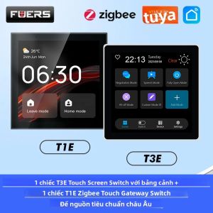 Công Tắc Điều Khiển Thông Minh FUERS Tuya 3 Kênh Zigbee Màn Hình Cảm Ứng Đa Chức Năng Lắp Tường