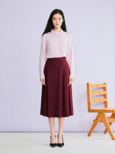 Elegant Mulberry Silk Blend Stretch Crepe Asymmetric Collar Shirt