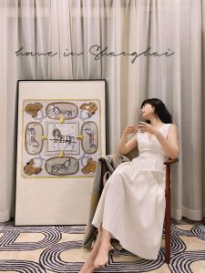 Rare Floor Large Handmade Frame Modern Silk Scarf Painting Hallway Sofa Study Vertical Version Accessible Luxury Knight Decorative Painting
