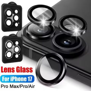 Metal Ring Camera Lens Protector For iPhone 17 Pro Max 16 15 14Plus 13 12 Mini 11 Air Back Tempered Glass Camera Protective Film