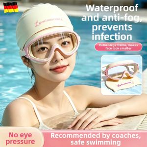 QIAOYANMEI | Anti-Fog Waterproof Anti-UV Large Frame Adult Swimming Goggles Set