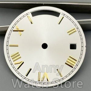 29MM Sterile Sky Blue Coffee Grey White Green Sunberst Watch Dial Roman Mark Dual Calendars Fit Miyota 8285 Movement Watch Parts