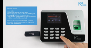 NGTeco Biometric Fingerprint & Password Attendance Machine Fingerprint Attendance Machine Punch Card Machine AS10-Black