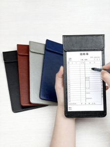 QINLEYI | Kẹp Ghi Chú Hóa Đơn Da Có Từ