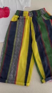 Summer Colorful Stripe Kids Pants Thin Loose Casual Boys Trousers Cotton Breathable Children Pants Streetwear for 1-8Y Boys