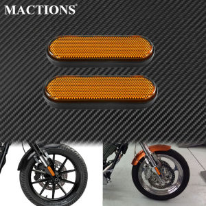 Motorcycle 2pcs Front Fork Leg Yellow Reflector Cover Warning Stickers Plastic Fits For Victory Judge Hammer-S Hard-Ball