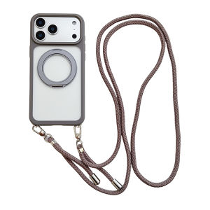 For iphone 17 Pro Max Air 16 Pro iphone15 Pro Max 14 13 Pro Case TPU Silicone invisible Hook coupling Magnetic 360 Rotatable Ring Stand [Compatible with Magsafe] with Lanyard Adjustable strap shoulder sling Wristlet Cover