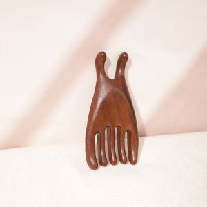 LENIHALC | Wide-tooth Wooden Back Scratcher Golden Silk Rosewood Massage Tool