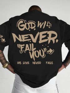 Summer New Mens Street Style Letter Printed Breathable and Comfortable Round Neck T-shirt Outdoor City High Street Top