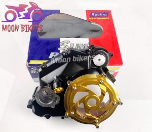 Y15ZR V1 V2 / FZ150 V3 SUM RACING TRANSPARENT CLUTCH COVER CASE CNC ALLOY YAMAHA Y15 FZ ENGINE GOLD CASING