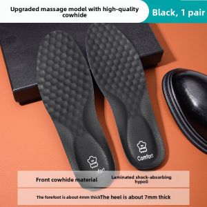 Mens Breathable Anti-Odor Soft Leather Insoles for Summer Shoes