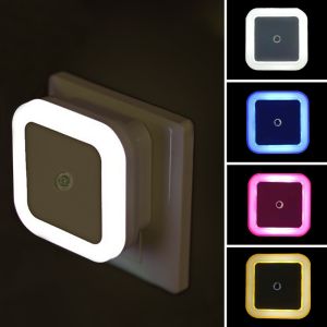 US Plug LED Night Light Mini Square Light Sensor Control