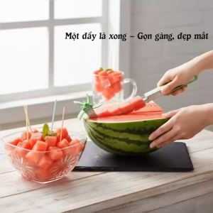 Khuôn Cắt Dưa Hấu Dạng Cối Xay Gió - Dụng Cụ Cắt Tỉa Hoa Quả Dưa Lưới Thành Miếng Vuông Đều Đẹp - Chất Liệu Inox 304 An Toàn