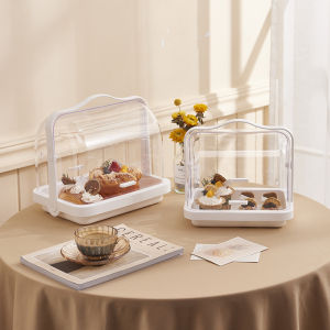 กล่องเก็บของใส่ขนมปังแบบมีฝาปิดพกพา กล่องเก็บของใส่ถ้วยกันฝุ่น ชาม ชั้นวางของใส่อาหารสำหรับบ้าน กล่องเก็บของแบบพกพา