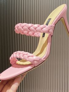 European Style Leather High Heel Sandals With Thin Strap