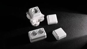 White Electrical Outlets Classic Flame Retardant EU Standard Power Sockets With Ground Paint Plastic Wall Mounted Plugs Socket
