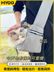 Large Capacity Pet Travel Bag Crossbody Bag for Outdoor Use Single Shoulder Handheld Bag Breathable Summer Cat Dog Carrier