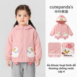CUTEPANDAS | Áo khoác có mũ cho bé in hình hoạt hình cho mùa thu và xuân