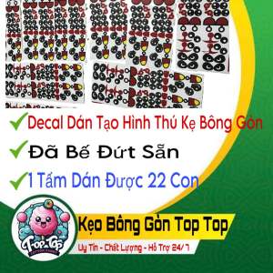 ComBo 20 tấm tem dán tạo hình thú kẹo bông gòn.