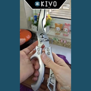 Kéo Cắt Gà Siêu Lực Lưỡi Cong Chống Trượt Cắt Vây Cắt Cá Cực Bén–Kéo Đa Năng Khóa AnToàn Siêu Bền Tiện Dụng-KIVO