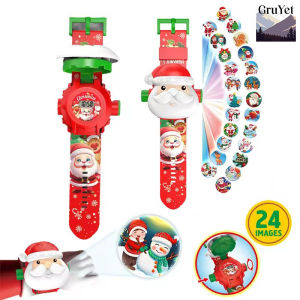 Christmas Projection Watch Children Montessori Education Toys Electronic Watch Luminous Toy Santa Claus Kids Watch Holiday Gift