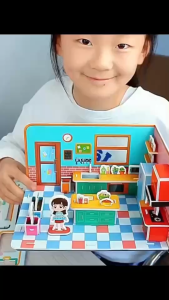 จิ้กชอว์3D ภายในบ้าน จิ๊กซอว์โมเดลบ้าน จิ๊กซอว์บ้าน 3 มิติ Jigsaw puzzle จิ๊กซอว์กระดาษ ปริศนา 3D DIY ของเล่นเสริมพัฒนาการเด็ก