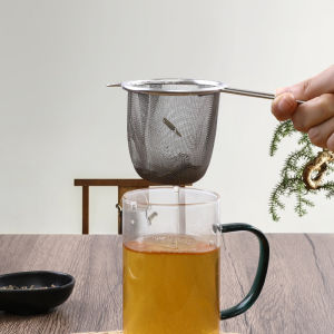ECHO Stainless Steel Tea Strainer Single Ear Hanging Design Kitchen Tea Accessories Matcha Brewing Tool Dishwasher Safe