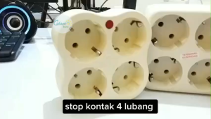 Stop Kontak Plus Steker Arde / T Multi Lubang 4 Terminal Kuningan SNI Merk UTICON / CAHAYA / TRM
