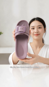 red Women Platform Slippers Adjustable Buckle Comfortable Casual Beach Slides