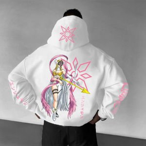 Digimon Pocket Game Angewomon Hoodie 2025 Summer and Autumn New Mens Harajuku Loose Casual Childrens Parent-Child Jumper Top