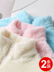 Womens Double-Sided Fleece Jacket Autumn Winter Thickened Coral Fleece Warm Inner Lining Long Sleeve Stand Collar Coat