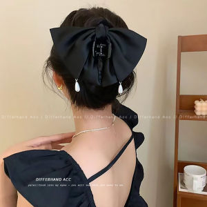 Elegant Pearl Butterfly Knot Hair Clip Womens New 2025 Back of Head Hair Accessories Hairpin Fashionable Korean Style