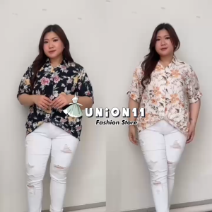 UNION11 - KEMEJA JUMBO WANITA LD 130 / ATASAN BIGSIZE  WANITA MUAT BB 90 KG ZENDA
