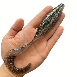 5PCS PVC Curly Tail Grub Lures - High Elasticity Soft Bait with Lifelike Vibration for Bass Trout Pike (Multi-Species)