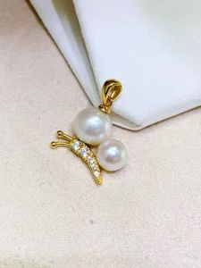 Pure Silver S925 Butterfly Pendant DIY Pearl Accessories Gold And Silver Empty Bracket Necklace for Fashion Jewelry Making