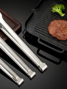 12 Inches Food Tong 304 Stainless Steel Barbecue Clip Silica Gel Food Anti-scalding Food Tongs for Bread Fried Barbecue