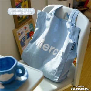 KDMILD | Green Ins Style Minimalist Letter Canvas Tote