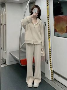 Shalldoer | Fashion Tracksuit Set Hooded Jacket and Wide-leg Pants