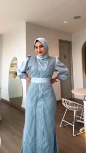 MAXI DRESS MELINA BRUKAT IMPORT FASHION MUSLIM SERAGAM PESTA KONDANGAN