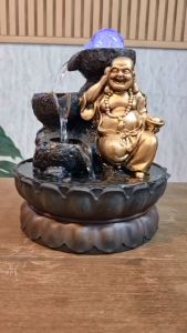 น้ำพุล้นตั้งโต๊ะ รุ่นสังกัจจายน์ท่านั่งมือถือก้อนทอง16108-1 รุ่นนี้เสริมทรัพย์ดีมากๆ