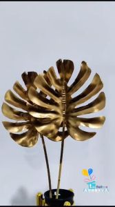 Bunga Daun Artificial Monstera Gold / Tanaman Palsu Bunga Plastik Artificial Monstera Gold 1 tangkai